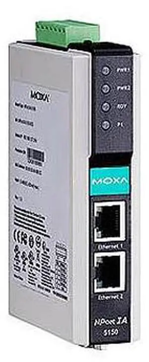 Moxa NPort IA-5150-T - 1-port RS-232/422/485 serial device server, 10/100MBaseT(X) (RJ45), -40~75 Degree C