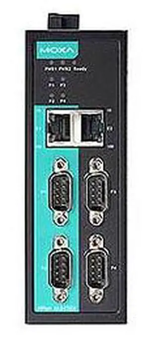 Moxa NPort IA5450AI-T - 4-port RS-232/422/485 serial device server with 2 KV isolation, 10/100MBaseT(X), 1KV serial surge