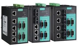 Moxa NPort S8455I - 4 RS-232/422/485 ports, 5 10/100M Ethernet ports, 12 to 48 VDC, 2 kV isolation protection, 0 to 60  Degree C