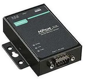 Moxa NPort 5110-T - 1 port device server, 10/100M Ethernet, RS-232, DB9 male, 15KV ESD, 12-48VDC, -40~75 Degree C