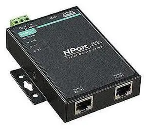Moxa NPort 5210 - 2 port device server, 10/100M Ethernet, RS-232, RJ45 8pin, 15KV ESD, 110V or 230V