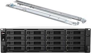 Synology RackStation RS4021xs+ NAS Server with Xeon 2.1GHz CPU, 64GB Memory, 32TB SSD Storage, 2 x 10GbE LAN Ports, DSM Operating System Bundle with Rail kit