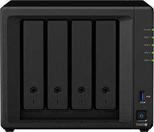 Synology DiskStation DS920+ NAS Server with Celeron 2.0GHz CPU, 8GB Memory, 72TB HDD Storage, 1TB M.2 NVMe SSD, 2 x 1GbE LAN Ports, DSM Operating System