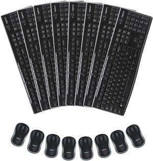 Logitech MK270 Wireless Keyboard & Mouse Combo Travel Home Office Modern Bundle for PC & Laptop, Pack of 8