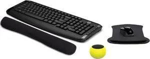 HP Wireless Keyboard & Mouse 300 PC Accessories Bundle with Gel Mouse & Wrist Pads, & Mini Glow in the Dark Bluetooth Speaker with Professional Sound, Built-in Mic & Remote Selfie Button