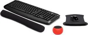 HP Wireless Keyboard & Mouse 300 PC Accessories Bundle with Gel Mouse & Wrist Pads, & Mini Glow in the Dark Bluetooth Speaker with Professional Sound, Built-in Mic & Remote Selfie Button