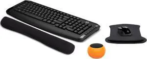 HP Wireless Keyboard & Mouse 300 PC Accessories Bundle with Gel Mouse & Wrist Pads, & Mini Glow in the Dark Bluetooth Speaker with Professional Sound, Built-in Mic & Remote Selfie Button