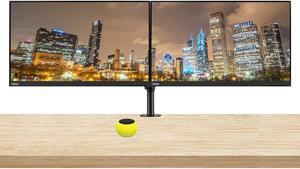Lenovo ThinkVision S24e-20 23.8" Full HD 1920 x 1080 WLED LCD Monitor 2-Pack Bundle with Mini Glow in the Dark Speaker, 250 Nit, FreeSync, HDMI-VGA, Raven Black, & Adjustable Desk Mount Monitor Stand