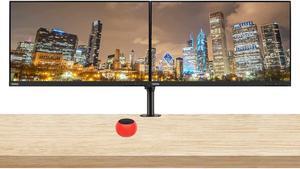 Lenovo ThinkVision S24e-20 23.8" Full HD 1920 x 1080 WLED LCD Monitor 2-Pack Bundle with Mini Glow in the Dark Speaker, 250 Nit, FreeSync, HDMI-VGA, Raven Black, & Adjustable Desk Mount Monitor Stand