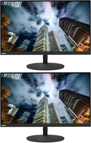 Lenovo ThinkVision T27p 27-inch 3840 x 2160 LED Backlit 4K Ultra HD Widescreen LCD Monitor, 2-Pack Bundle with HDMI, VGA, DisplayPort, USB Hub, Ethernet, USB-C