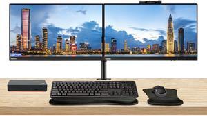 Lenovo ThinkVision T22v 22-inch, 2-Pack Bundle with T22i, HDMI, DisplayPort, Webcam, Speaker, Microphone, Dual Monitor Stand, ThinkPad USB-C Dock, MK670 Wireless Keyboard & Mouse, Mouse & Wrist Pad
