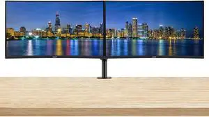 Acer Nitro ED270R V Curved 27-inch 1080P Full HD 165 Hz 1 ms LED Gaming Monitor, 2-Pack bundle with Eye Care, Frameless, FreeSync, HDMI, DisplayPort, Desk Mount Dual Monitor Stand