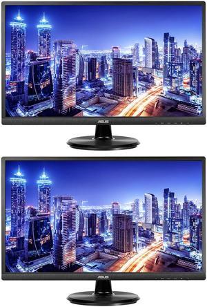Asus VA249HE 24-inch 1080P Full HD LED Backlit LCD Monitor, 2-Pack Bundle with VGA, HDMI, Eye Care, Ultra-low Blue Light