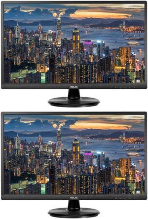 Asus VA27EHE 27-inch 1080P 75 Hz Full HD LED Backlit LCD Monitor, 2-Pack Bundle with VGA, HDMI, Eye Care, Ultra-low Blue Light