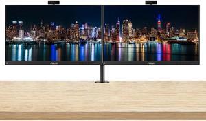 Asus BE279QSK 27-inch 1080P FHD Frameless IPS Business Monitor, 2-Pack Bundle with Full HD Webcam, Mic Array, Speakers, DisplayPort, HDMI, USB Hub, Desk Mount Dual Monitor Stand