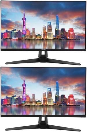 Asus TUF VG32AQA1A 32 2560 x 1440 2K QHD 170 Hz 1 ms LCD Gaming Monitor 2-Pack Bundle with Low Motion Blur, Eye Care, FreeSync Premium, DisplayPort, HDMI, Speakers, Desk Mount Dual Monitor Stand