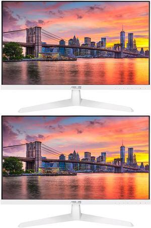 Asus VY279HE-W 27-inch 1920 x 1080 FHD 75 Hz 1 ms LCD Everyday Monitor, 2-Pack Bundle with Adaptive-Sync, Eye Care Plus, Color Augmentation, VGA, HDMI, White