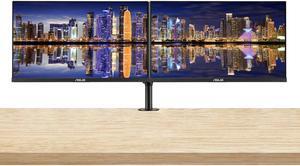 Asus VY249HE 24-inch 1920 x 1080 FHD 75 Hz 1 ms LCD Monitor, 2-Pack Bundle with Adaptive-Sync, Eye Care Plus, Color Augmentation, VGA, HDMI, Black, Desk Mount Dual Monitor Stand