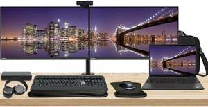 Lenovo T16 Gen 2 16" Ryzen 5, 16GB RAM, 256GB SSD, Windows 11 Pro ThinkPad Bundle with 2 x ThinkVision T27i 27" Monitors, Dual Stand, USB-C Dock, Keyboard & Mouse, Webcam, Headphones, Bag