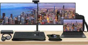 Lenovo T16 Gen 2 Touchscreen 16" Ryzen 7, 16GB RAM, 512GB SSD, Windows 11 Pro ThinkPad Bundle with 2 x ThinkVision T24i 24" Monitors, Dual Stand, USB-C Dock, Keyboard & Mouse, Webcam, Headphones, Bag