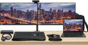 Lenovo T14 Gen 4 Touchscreen 14" Ryzen 5, 16GB RAM, 512GB SSD, Windows 11 Pro ThinkPad Bundle with 2 x ThinkVision T27i 27" Monitors, Dual Stand, USB-C Dock, Keyboard & Mouse, Webcam, Headphones, Bag