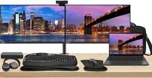 Lenovo T16 Gen 2 Touchscreen 16" Ryzen 7, 16GB RAM, 512GB SSD, Windows 11 Pro ThinkPad Bundle with 2 x ThinkVision T24i 24" Monitors, Dual Stand, USB-C Dock, Keyboard & Mouse, Webcam, Headphones, Bag