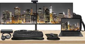 Lenovo T14 Gen 4 Touchscreen 14" Ryzen 5, 16GB RAM, 512GB SSD, Windows 11 Pro ThinkPad Bundle with 2 x ThinkVision T27i 27" Monitors, Dual Stand, USB-C Dock, Keyboard & Mouse, Webcam, Headphones, Bag