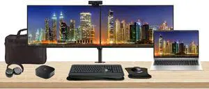 HP ProBook 450 G10 15.6" i5, 16GB RAM, 256GB SSD, Bundle with 2 x EliteDisplay E24 24" Monitors, Dual Stand, USB-C Dock, MK540 Wireless Keyboard and Mouse, Gel Pad, Webcam, Headphones, Bag