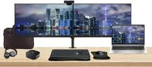 HP ProBook 450 G10 15.6" i5, 16GB RAM, 256GB SSD, Bundle with 2 x EliteDisplay E27 27" Monitors, Dual Stand, USB-C Dock, MK540 Wireless Keyboard and Mouse, Gel Pad, Webcam, Headphones, Bag
