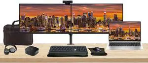 HP ProBook 450 G10 15.6" i7, 16GB RAM, 512GB SSD, Bundle with 2 x EliteDisplay E24 24" Monitors, Dual Stand, USB-C Dock, MK540 Wireless Keyboard and Mouse, Gel Pad, Webcam, Headphones, Bag