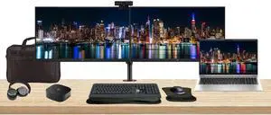 HP EliteBook 650 G10 15.6" i5, 16GB RAM, 512GB SSD, Windows 11 Pro Notebook Bundle with 2 x EliteDisplay E24 24" Monitors, Dual Stand, USB-C Dock, Keyboard and Mouse, Webcam, Headphones, Bag