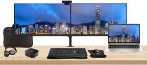 HP EliteBook 650 G10 15.6" i5, 16GB RAM, 512GB SSD, Windows 11 Pro Notebook Bundle with 2 x EliteDisplay E27 27" Monitors, Dual Stand, USB-C Dock, Keyboard and Mouse, Webcam, Headphones, Bag