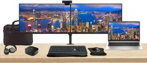 HP EliteBook 650 G10 Touchscreen 15.6" i7, 16GB RAM, 512GB SSD, Windows 11 Pro Notebook Bundle with 2 x EliteDisplay E24 24" Monitors, Dual Stand, USB-C Dock, Keyboard and Mouse, Webcam, Headphones
