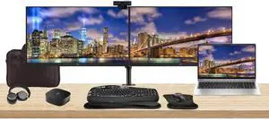HP EliteBook 650 G10 15.6" i5, 16GB RAM, 512GB SSD, Windows 11 Pro Notebook Bundle with 2 x EliteDisplay E27 27" Monitors, Dual Stand, USB-C Dock, Keyboard and Mouse, Webcam, Headphones, Bag