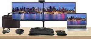 HP EliteBook 650 G10 Touchscreen 15.6" i7, 16GB RAM, 512GB SSD, Windows 11 Pro Notebook Bundle with 2 x EliteDisplay E24 24" Monitors, Dual Stand, USB-C Dock, Keyboard and Mouse, Webcam, Headphones