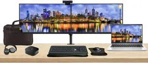 HP EliteBook 645 G10 14" Ryzen 5, 16GB RAM, 512GB SSD, Windows 11 Pro Notebook Bundle with 2 x EliteDisplay E24 24" Monitors, Dual Stand, USB-C Dock, Keyboard and Mouse, Webcam, Headphones, Bag