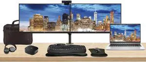 HP EliteBook 645 G10 14" Ryzen 7, 32GB RAM, 1TB SSD, Windows 11 Pro Notebook Bundle with 2 x EliteDisplay E24 24" Monitors, Dual Stand, USB-C Dock, Keyboard and Mouse, Webcam, Headphones, Bag