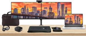 HP EliteBook 640 G10 14" i5, 8GB RAM, 256GB SSD, Windows 11 Pro Notebook Bundle with 2 x EliteDisplay E24 24" Monitors, Dual Stand, USB-C Dock, Keyboard and Mouse, Webcam, Headphones, Bag