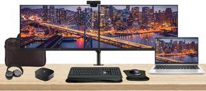 HP EliteBook 640 G10 14" i5, 8GB RAM, 256GB SSD, Windows 11 Pro Notebook Bundle with 2 x EliteDisplay E27 27" Monitors, Dual Stand, USB-C Dock, Keyboard and Mouse, Webcam, Headphones, Bag