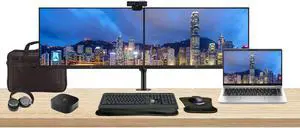 HP ProBook 440 G10 14" i7, 16GB RAM, 512GB SSD, Bundle with 2 x EliteDisplay E24 24" Monitors, Dual Stand, USB-C Dock, MK540 Wireless Keyboard and Mouse, Gel Pad, Webcam, Headphones, Bag