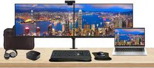 HP ProBook 440 G10 14" i7, 16GB RAM, 512GB SSD, Bundle with 2 x EliteDisplay E27 27" Monitors, Dual Stand, USB-C Dock, MK540 Wireless Keyboard and Mouse, Gel Pad, Webcam, Headphones, Bag
