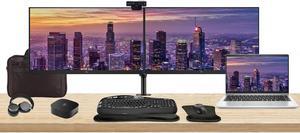 HP EliteBook 640 G10 14" i5, 8GB RAM, 256GB SSD, Windows 11 Pro Notebook Bundle with 2 x EliteDisplay E27 27" Monitors, Dual Stand, USB-C Dock, Keyboard and Mouse, Webcam, Headphones, Bag