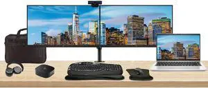 HP EliteBook 640 G10 Touchscreen 14" i7, 16GB RAM, 512GB SSD, Windows 11 Pro Notebook Bundle with 2 x EliteDisplay E24 24" Monitors, Dual Stand, USB-C Dock, Keyboard and Mouse, Webcam, Headphones, Bag
