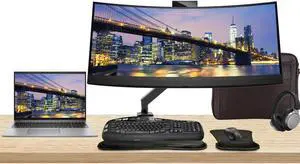 HP Notebook ZBook Firefly G10 16" i7, 16GB RAM, 512GB SSD, Windows 11Pro, T550 Graphics, ZDisplay Z34c 34" Curved Monitor with Webcam Bundle, Mount, MK670 Wireless Keyboard, Mouse, Headphones and Bag