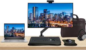 HP Notebook ZBook Firefly G10 Touchscreen 14" i5, 16GB RAM, 512GB SSD, Windows 11Pro, Z Display Z32k 32" 4K Monitor Bundle, Mount, MK540 Wireless Keyboard, Mouse, Webcam, Wireless Headphones and Bag
