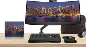 HP Notebook ZBook Firefly G10 Touchscreen 14" i7, 16GB RAM, 512GB SSD, Windows 11 Pro, Z Display Z34c 34" Curved Monitor with Webcam Bundle, Mount, MK540 Wireless Keyboard, Mouse, Headphones and Bag