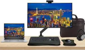 HP Notebook ZBook Firefly G10 14" Ryzen 5, 16GB RAM, 512GB SSD, Windows 11 Pro, Z Display Z32k 32" 4K Monitor Bundle, Desk Mount, MK540 Wireless Keyboard and Mouse, Webcam, Wireless Headphones, Bag