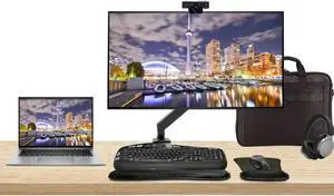 HP Notebook ZBook Firefly G10 14" Ryzen 5, 16GB RAM, 512GB SSD, Windows 11 Pro, Z Display Z32k 32" 4K Monitor Bundle, Mount, MK670 Wireless Keyboard and Mouse, Webcam, Wireless Headphones and Bag