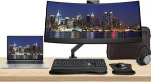 HP Notebook ZBook Firefly G10 16" i7, 32GB RAM, 1TB SSD, Windows 11 Pro, Z Display Z34c 34" Curved Monitor builtin Webcam Bundled With Mount, MK540 Wireless Keyboard, Mouse and Headphones with Bag