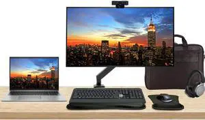HP Notebook ZBook Firefly G10 16" i7, 32GB RAM, 1TB SSD, Windows 11 Pro, T550 Graphics, Z Display Z32k 32" 4K Monitor Bundled with Desk Mount, MK540 Wireless Keyboard, Mouse,Webcam, Headphones and Bag